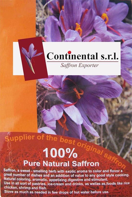 Paper box- Continental s.r.l. Saffron exportation